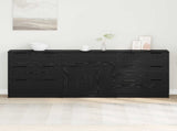 Sideboard 3 pcs Black Oak 181 x 30 x 70 cm Engineered Wood 3332521