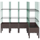 Garden Planter with Trellis Brown 160x120x142.5 cm PP 367970