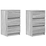 Bedside Cabinets with 3 Drawers 2 pcs Grey Sonoma 39x35x65 cm 861348