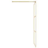 Walk-in Shower Wall Gold 115 x 195 cm Glass and Aluminium 154941