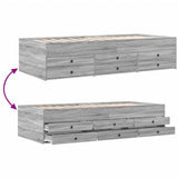 Daybed with Drawers without Mattress Grey Sonoma 90x200 cm 3280879