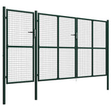 Garden Gate Steel 400x200 cm Green 144315