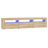 TV Cabinet with LED Lights Sonoma Oak 180x35x40 cm 3152756