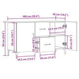 Sideboard Old Wood 100x36x60 cm Engineered Wood 856904