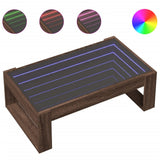 Coffee Table with Infinity LED Brown Oak 90x53x30 cm 847643