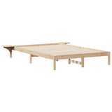 Bed Frame with Side Tables Natural 160 x 220 cm Solid Pine Wood 873250