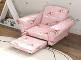 2 Piece Kids Sofa Set with Unicorn Design, Wooden Frame, for 1.5-3 Years Old, Pink T3398P347658