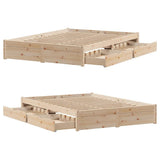 Bed Frame without Mattress 140x200 cm Solid Wood Pine 3301662