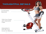 Folding Exercise Bike, Fitness Bicycle Indoor Trainer, 8-Level Magnetic Resistance Adjustable, with T3398P349153