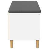 Hall Bench White 100 x 38 x 46 cm Engineered Wood and Fabric 891536