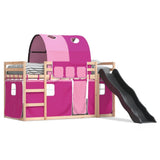 Bunk Bed without Mattress with Slide and Curtains Pink 90x200 cm 3284136