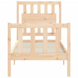 Bed Frame without Mattress Small Single Solid Wood Pine 3192386