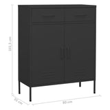 Storage Cabinet Anthracite Steel 80 x 35 x 101.5 cm Levelers 336159