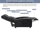 PU With 2-Point Massage Heating Function Recliner Black 95633974