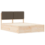 Bed Frame with Upholstered Headboard Taupe 140 x 200 cm 3398162