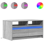 ZNTS Coffee Table with LED Lights Grey Sonoma Engineered Wood 851996
