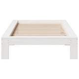 Bed Frame without Mattress White 90x190 cm Single Solid Wood Pine 855338