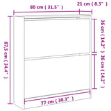 Shoe Cabinet Smoked Oak 80x21x87.5 cm Engineered Wood 839921