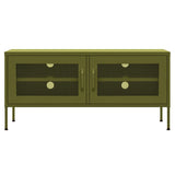 TV Cabinet Olive Green 105x35x50 cm Steel 336234