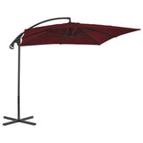 Cantilever Garden Parasol with Steel Pole 250x250 cm Wine Red 312510
