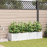 Garden Planter 4 pcs White 160 x 40 x 37.5 cm Plastic 42002915