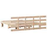 Bed Frame with Headboard Brown 140 x 200 cm Solid Pine Wood 3385688