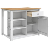 Kitchen Trolley PANAMA 2 pcs White and Honey Wax Solid-Pine 3425391