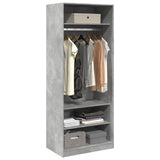 Wardrobe Concrete Grey 80x50x200 cm Engineered Wood 3307696