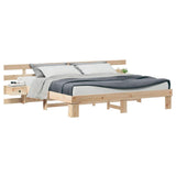 Bed Frame with Headboard Brown 180 x 200 cm Solid Pine Wood 3385679