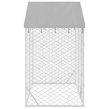 Outdoor Dog Kennel with Roof Silver 3x1.5x2.5 m Galvanised Steel 153680