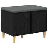 Hall Bench Black Oak 60 x 38 x 46 cm Engineered Wood and Fabric 891521