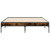 Bed Frame without Mattress Smoked Oak 135x190 cm Double 845043