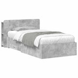 Bed Frame with Storage with Headboard Concrete Grey 80 x 200 cm 3433703