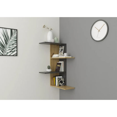 ZNTS FMD Wall-mounted Corner Shelf Artisan Oak Matera 429430