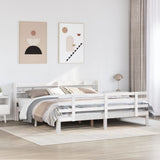 Bed Frame with Headboard without Mattress White 180x200 cm Super King 3306860
