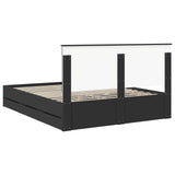 Bed Frame with Drawer Black 160 x 200 cm Engineer Wood 3411097