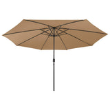 Garden Parasol with LED Lights 400 cm Taupe 312533