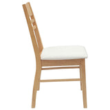 Dining Chairs 2 pcs Natural 43 x 54 x 89 cm Solid Rubber Wood 42020446