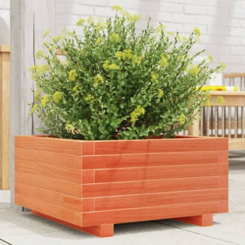 ZNTS Garden Planter Wax Brown 50x50x26.5 cm Solid Wood Pine 847295
