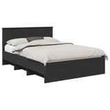 Bed Frame with Headboard Black 140 x 200 cm Engineered Wood 3408845