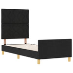ZNTS Bed Frame Black 80x200 cm Fabric 3344762