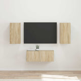 TV Cabinet Set Wall-mounted 6 pcs Sonoma Oak Engineered Wood 3409062