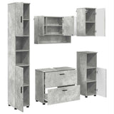 Bathroom Furniture Set with Drawer 5 pcs Concrete Grey 3393066