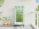 Garden Planter with Greenhouse Cover&Wheels White PP 3422928