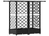 Raised Bed with Trellis and Roof Black 124 x 40 x 123 cm PP 42032545