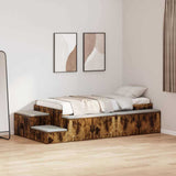 Storage Bed Frame with Storage Smoked Oak 90 cm Engineered Wood 3335585