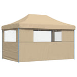 ZNTS Foldable Party Tent Pop-Up with 3 Sidewalls Beige 4004967