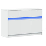 TV Cabinet with LED White 91x34x61 cm Engineered Wood 852180