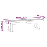 Dining Bench NOAIN U-Shaped Legs 180x40x45 cm Solid Wood Pine 4100050