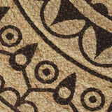 Handmade Rug Jute with Dark Brown Print 150 cm 133706